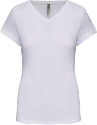 Kariban Női rövid ujjú V-nyakú sztreccs póló, Kariban KA3015, White-2XL (ka3015wh-2xl)