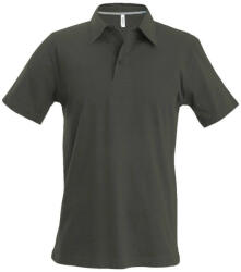 Kariban Férfi rövid ujjú galléros piké póló, Kariban KA241, Dark Khaki-XL (ka241dkh-xl)