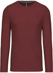 Kariban Férfi kereknyakú hosszú ujjú pamut póló, Kariban KA359, Wine-4XL (ka359wn-4xl)