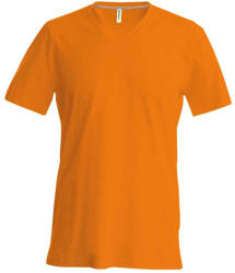Kariban Férfi oldalvarrott V-nyakú rövid ujjó póló, Kariban KA357, Orange-4XL (ka357or-4xl)