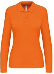 Kariban Női hosszú ujjú galléros piké póló, Kariban KA244, Orange-XL (ka244or-xl)