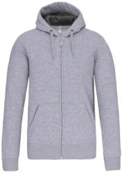 Kariban Uniszex cipzáras kapucnis vastag pulóver, Kariban KA444, Oxford Grey-2XL (ka444oxg-2xl)