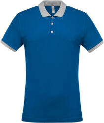 Kariban Férfi galléros piké póló, kontrasztos passzékkal, Kariban KA258, Light Royal Blue/Oxford Grey-3XL (ka258lro-oxg-3xl)
