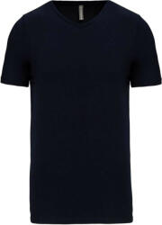Kariban Férfi rövid ujjú V-nyakú sztreccs póló, Kariban KA3014, Navy-S (ka3014nv-s)