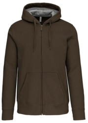 Kariban Uniszex cipzáras kapucnis vastag pulóver, Kariban KA444, Dark Khaki-2XL (ka444dkh-2xl)