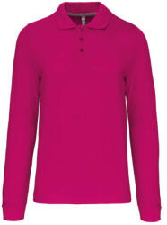 Kariban Férfi hosszú ujjú galléros piké póló, Kariban KA243, Fuchsia-XL (ka243fu-xl)