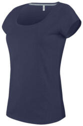 Kariban Női rövid ujjú, csónak nyakú pamut póló, Kariban KA384, Navy-3XL (ka384nv-3xl)