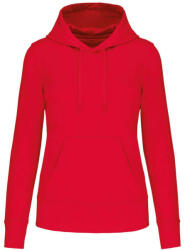 Kariban Női organikus kapucnis pulóver, Kariban KA4028, Red-XL (ka4028re-xl)