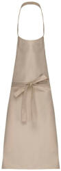 Kariban Uniszex pamut hosszú kötény, fémcsatos nyakpánttal, Kariban KA895, Beige-U (ka895be-u)