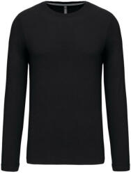 Kariban Férfi kereknyakú hosszú ujjú pamut póló, Kariban KA359, Black-2XL (ka359bl-2xl)