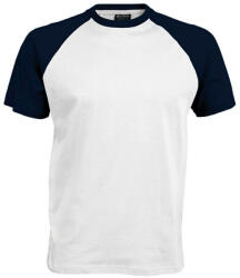 Kariban Férfi raglán ujjú kétszínű baseball póló, Kariban KA330, White/Navy-3XL (ka330wh-nv-3xl)