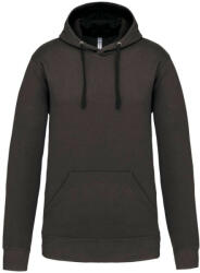 Kariban Férfi pulóver kontrasztos bélésű kapucnival, Kariban KA446, Dark Grey/Black-4XL (ka446dg-bl-4xl)