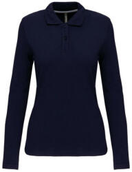 Kariban Női hosszú ujjú galléros piké póló, Kariban KA244, Navy-2XL (ka244nv-2xl)