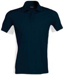 Kariban Férfi kétszínű rövid ujjú galléros piké póló, Kariban KA232, Navy/White-M (ka232nv-wh-m)