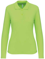 Kariban Női hosszú ujjú galléros piké póló, Kariban KA244, Lime-XL (ka244li-xl)