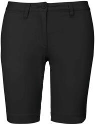 Kariban Női mosott hatású bermuda, Kariban KA751, Black-48 (ka751bl-48)