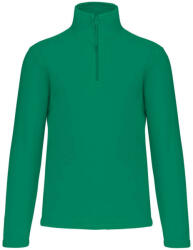 Kariban Uniszex galléros, 1/4 cipzáras mikropolár pulóver, Kariban KA912, Kelly Green-S (ka912kl-s)