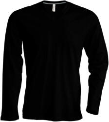 Kariban Férfi hosszú ujjú V-nyakú pamut póló, Kariban KA358, Black-3XL (ka358bl-3xl)