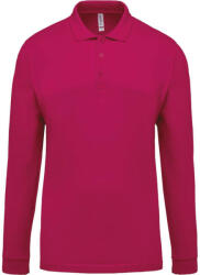 Kariban Férfi galléros hosszú ujjú piké póló, Kariban KA256, Fuchsia-3XL (ka256fu-3xl)
