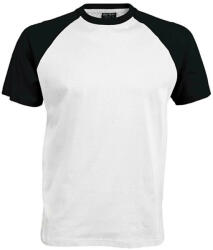 Kariban Férfi raglán ujjú kétszínű baseball póló, Kariban KA330, White/Black-2XL (ka330wh-bl-2xl)