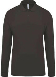Kariban Férfi galléros hosszú ujjú piké póló, Kariban KA256, Dark Grey-L (ka256dg-l)