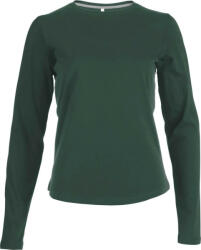 Kariban Női hosszú ujjú kereknyakú pamut póló, Kariban KA383, Forest Green-2XL (ka383fo-2xl)