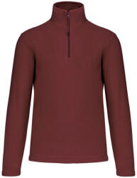 Kariban Uniszex galléros, 1/4 cipzáras mikropolár pulóver, Kariban KA912, Wine-4XL (ka912wn-4xl)
