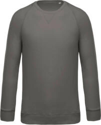 Kariban Férfi organikus környakas raglános pulóver, Kariban KA480, Storm Grey-L (ka480stgr-l)