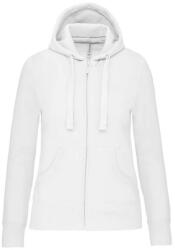 Kariban Női cipzáros kapucnis pulóver, Kariban KA464, White-M (ka464wh-m)