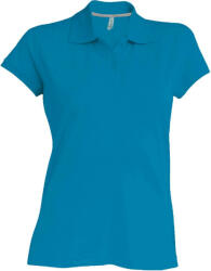 Kariban Női rövid ujjú galléros piké póló, Kariban KA242, Tropical Blue-XL (ka242tb-xl)