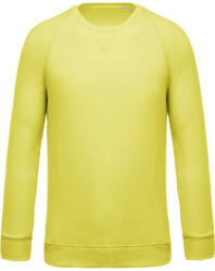 Kariban Férfi organikus környakas raglános pulóver, Kariban KA480, Lemon Yellow-3XL (ka480ley-3xl)