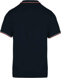 Kariban Férfi kontrasztcsíkos rövid ujjú galléros piké póló, Kariban KA250, Navy/Red/White-L (ka250nv-re-wh-l)