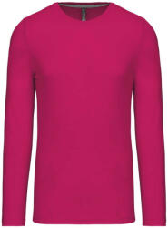 Kariban Férfi kereknyakú hosszú ujjú pamut póló, Kariban KA359, Fuchsia-L (ka359fu-l)