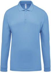 Kariban Férfi galléros hosszú ujjú piké póló, Kariban KA256, Sky Blue-M (ka256sb-m)