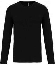 Kariban Férfi hosszú ujjú kereknyakú sztreccs póló, Kariban KA3016, Black-S (ka3016bl-s)