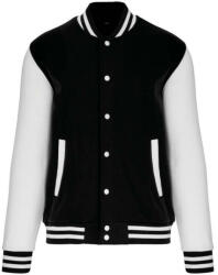 Kariban Uniszex vastag patentos pulóver, Kariban KA497, Black/White-L (ka497bl-wh-l)
