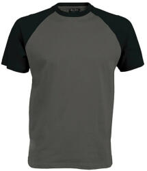 Kariban Férfi raglán ujjú kétszínű baseball póló, Kariban KA330, Slate Grey/Black-L (ka330sl-bl-l)