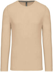 Kariban Férfi kereknyakú hosszú ujjú pamut póló, Kariban KA359, Light Sand-4XL (ka359lsa-4xl)