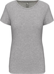 Kariban Női rövid ujjú környakas sztreccs póló, Kariban KA3013, Light Grey Heather-XL (ka3013lgrh-xl)