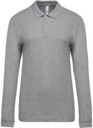 Kariban Férfi galléros hosszú ujjú piké póló, Kariban KA256, Oxford Grey-M (ka256oxg-m)