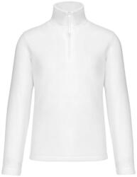 Kariban Uniszex galléros, 1/4 cipzáras mikropolár pulóver, Kariban KA912, White-S (ka912wh-s)