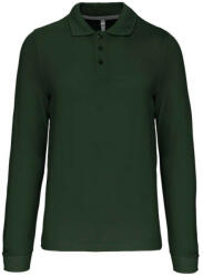 Kariban Férfi hosszú ujjú galléros piké póló, Kariban KA243, Forest Green-4XL (ka243fo-4xl)