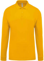 Kariban Férfi galléros hosszú ujjú piké póló, Kariban KA256, Yellow-XL (ka256ye-xl)