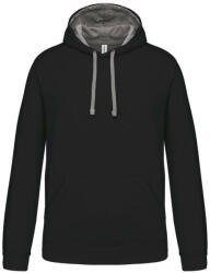 Kariban Férfi pulóver kontrasztos bélésű kapucnival, Kariban KA446, Black/Fine Grey-XS (ka446bl-fg-xs)