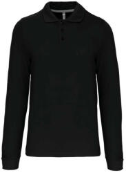 Kariban Férfi hosszú ujjú galléros piké póló, Kariban KA243, Black-L (ka243bl-l)