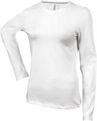 Kariban Női hosszú ujjú kereknyakú pamut póló, Kariban KA383, White-2XL (ka383wh-2xl)