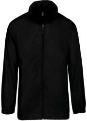 Kariban Uniszex rejtett kapucnis széldzseki, Kariban KA616, Black-L (ka616bl-l)