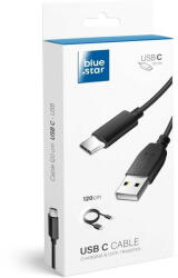 Blue Star Töltőkábel Blue Star - USB A-ról USB C csatlakozóra 1, 2m (fekete) (5901737933263)