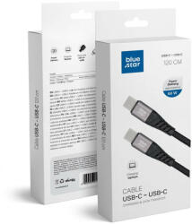 Blue Star Töltőkábel Blue Star - USB C-ről USB C csatlakozóra 3A 60W 1, 2m (fekete) (5903396224249)