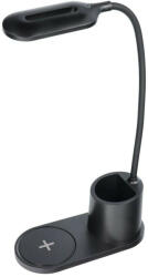 Led asztali lámpa vezeték nélküli töltővel 10W HT-513 (fekete) (5903396160035)